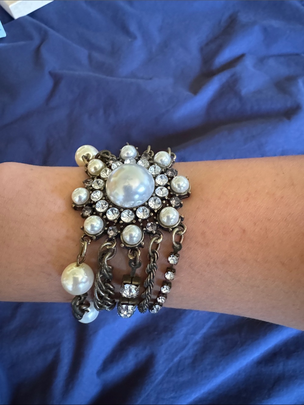 Pearl & Crystal Statement Bracelet - Women Jewelry